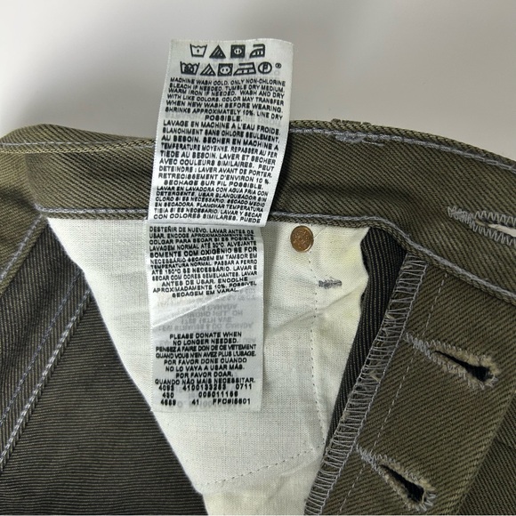 Levi's 501 Green Cotton Button Fly Straight Fit Denim Jeans Men's Size 31x30 - Picture 12 of 13